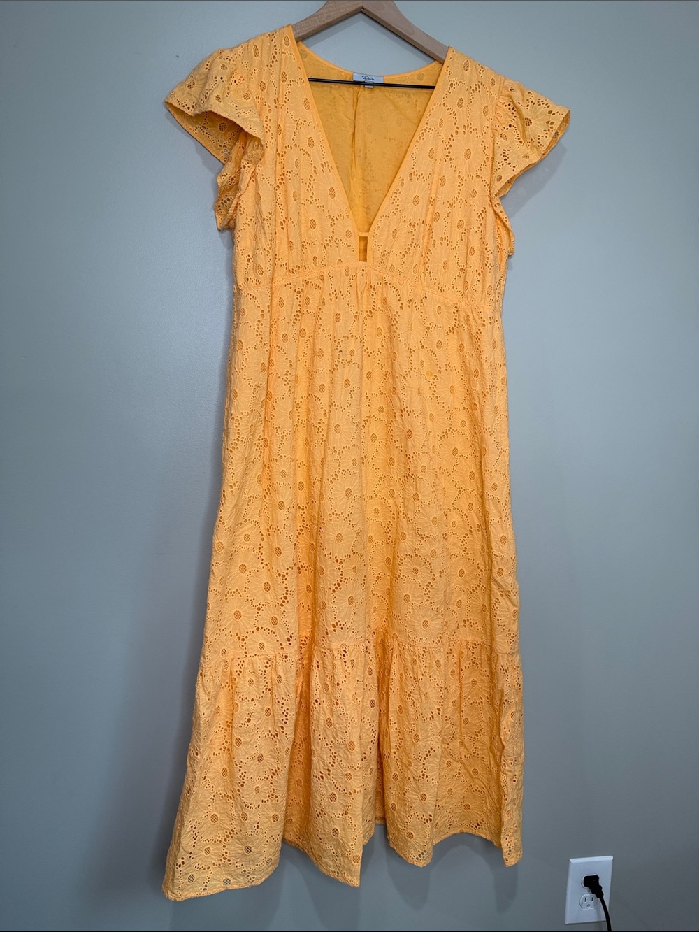 Rails Bright Orange V-Neck Dress with Cut Out XL
